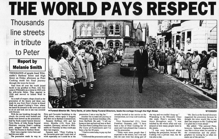 Le décès de Peter Cushing