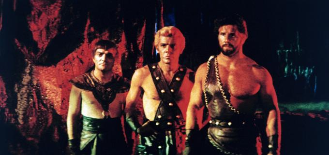 De gche à dte : Franco Giacobini, George Ardisson (Thésée) et Greg Park (Hercule)