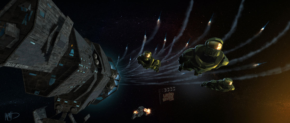 Le scénariste Stuart Beattie (G.I. Joe) a rédigé un script basé sur le best-seller "Halo : Fall of Reach", dans l'espoir de convaincre Microsoft de produire un film pour le grand écran (suite ci-dessous).