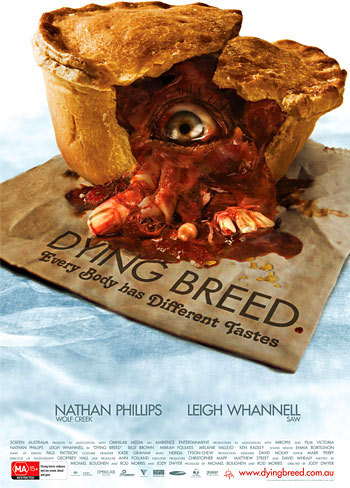 L'affiche du film d'horreur australien "Dying Breed", un récit de cannibalisme lié au mythe du légendaire tigre de Tasmanie, a été interdite car jugée trop effrayante pour apparaître sur les bus et autres emplacements publicitaires...