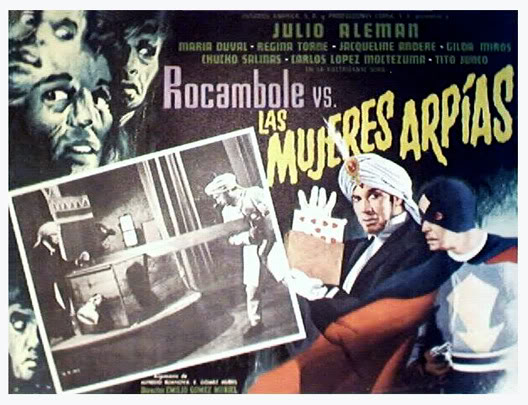 Rocambole contra las mujeres arpias (Mexique 1967) d'Emilio Gomez Muriel avec Julio Aleman (Rocambole)