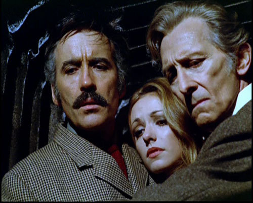 Christopher Lee, Silvia Tortosa et Peter Cushing
