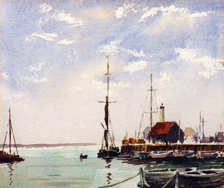 Le port de Whitstable. Tableau peint par Peter Cushing