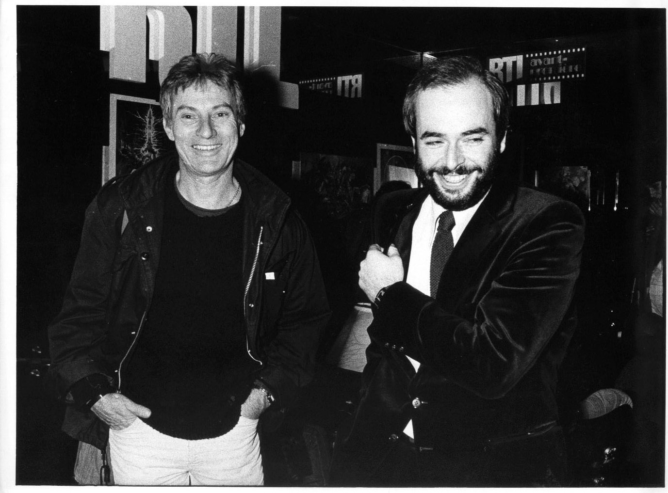 Hugues Aufray et Alain Schlockoff, en 1982