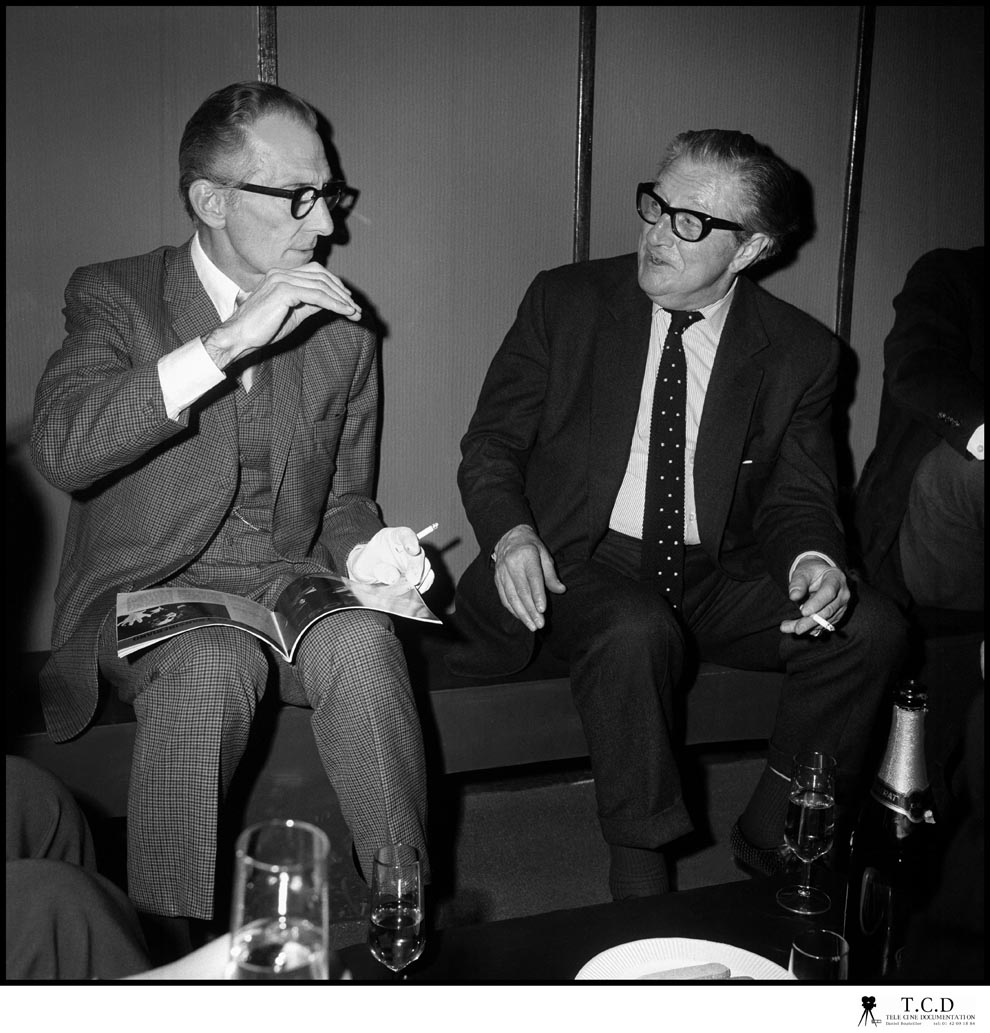 Peter Cushing et Terence Fisher, Invités d'Honneur du 2e Festival International de Paris du Film Fantastique et de SF (1974). Photos : Jean-Louis  Rancurel