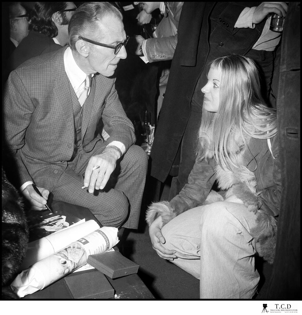 Peter Cushing et Terence Fisher, Invités d'Honneur du 2e Festival International de Paris du Film Fantastique et de SF (1974). Photos : Jean-Louis  Rancurel