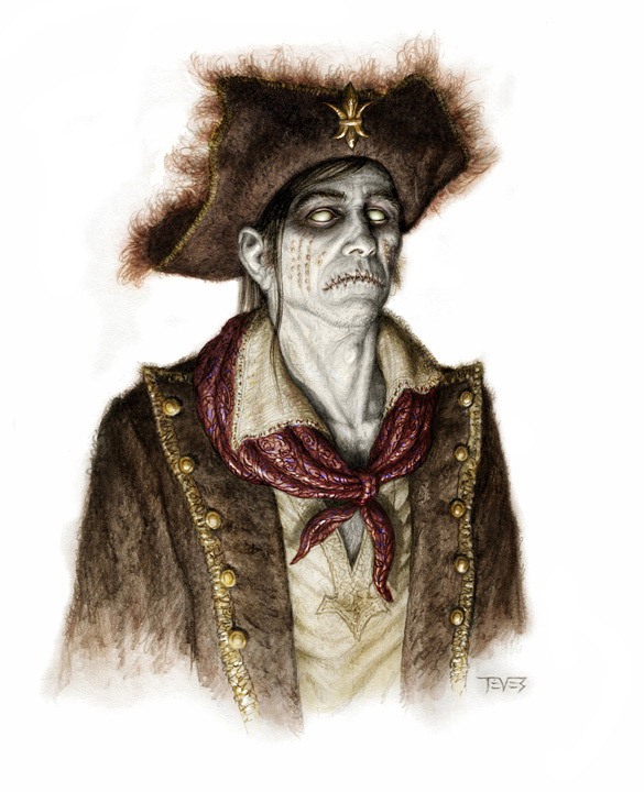 Dessins préparatoires de zombies pour "Pirates des Caraïbes : La Fontaine de Jouvence", distribué le 18 mai 2011 en France en 3D Relief.