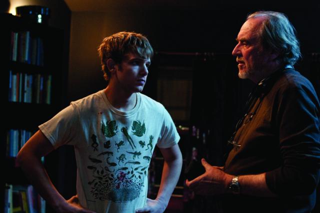 sur le tournage avec Wes Craven