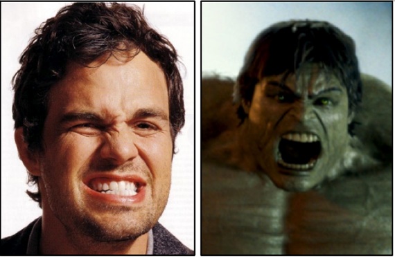 Contrairement à Eric Bana et Edward Norton, le comédien Mark Ruffalo jouera réellement Hulk dans "The Avengers", que réalisera en 3D Joss Whedon, pour une sortie fixée au 4 mai 2012 (voir ci-dessous)