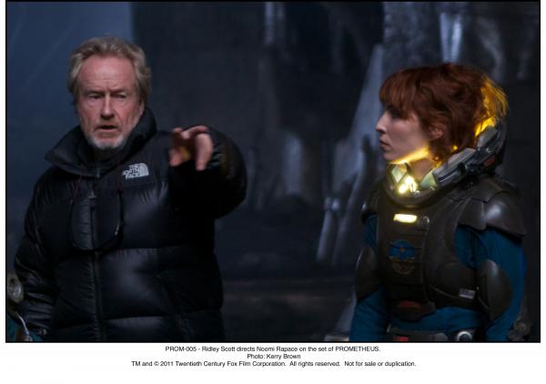 Ridley Scott sur le tournage