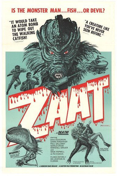ZAAT (1975) de Don Barton, où un savant-fou se transforme en tueur aquatique...