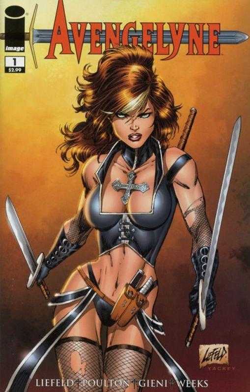 Gina Carano, athlète championne de "combat libre" devenue actrice, et le créateur de comics Rob Liefeld font équipe pour donner vie sur grand écran à la bande dessinée de ce dernier "Avengelyne" (voir ci-dessous)