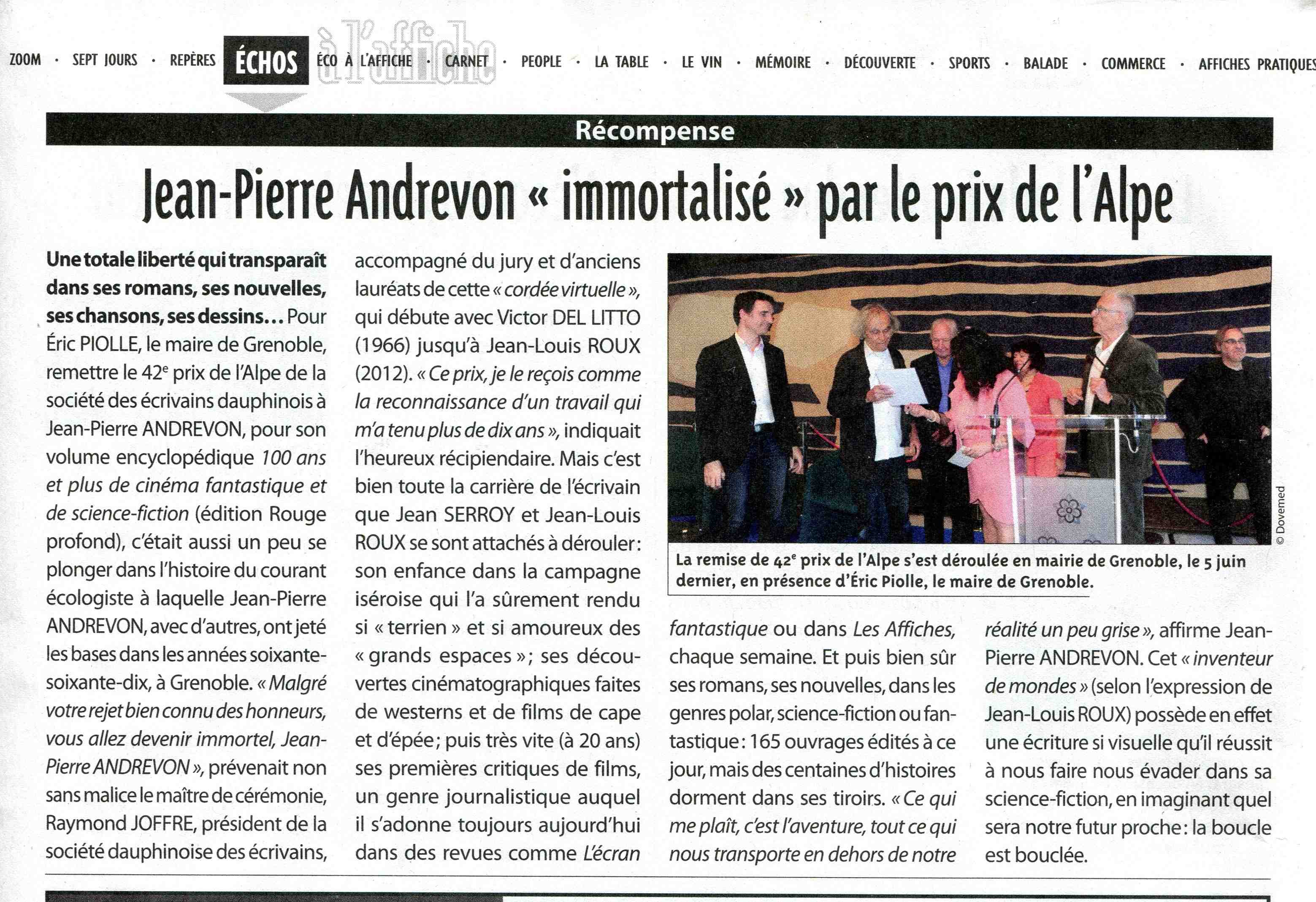 Notre collaborateur, Jean-Pierre Andrevon, "immortalisé".... (mais toujours bien vivant !)