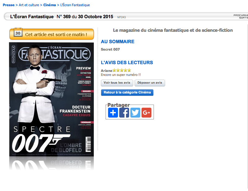 L’EF est officiellement paru ce matin ! ☺  En vente en kiosques et librairies