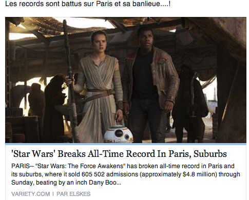 Tous les records battus pour LE REVEIL DE LA FORCE !   voir ci-dessous (en anglais)