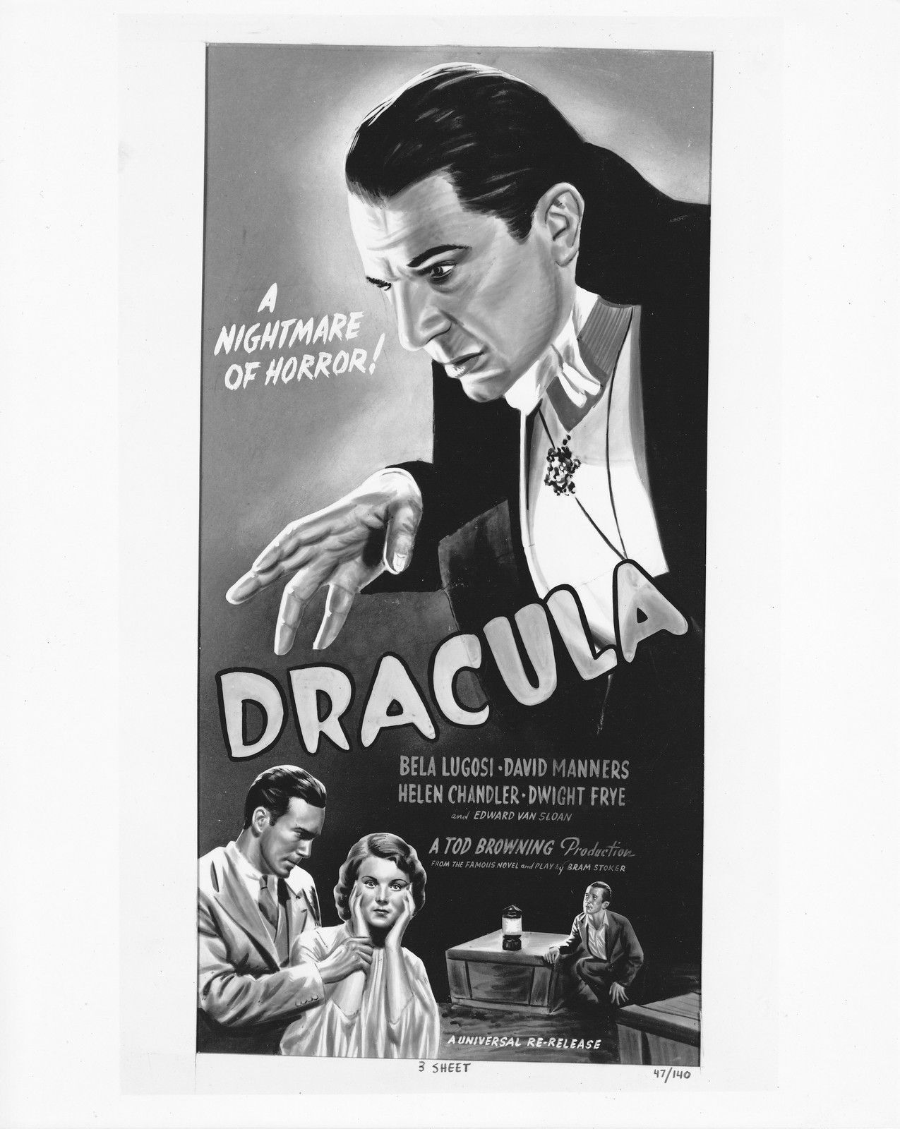 Dessin pour l'affiche de la ressortie de Dracula" en 1947