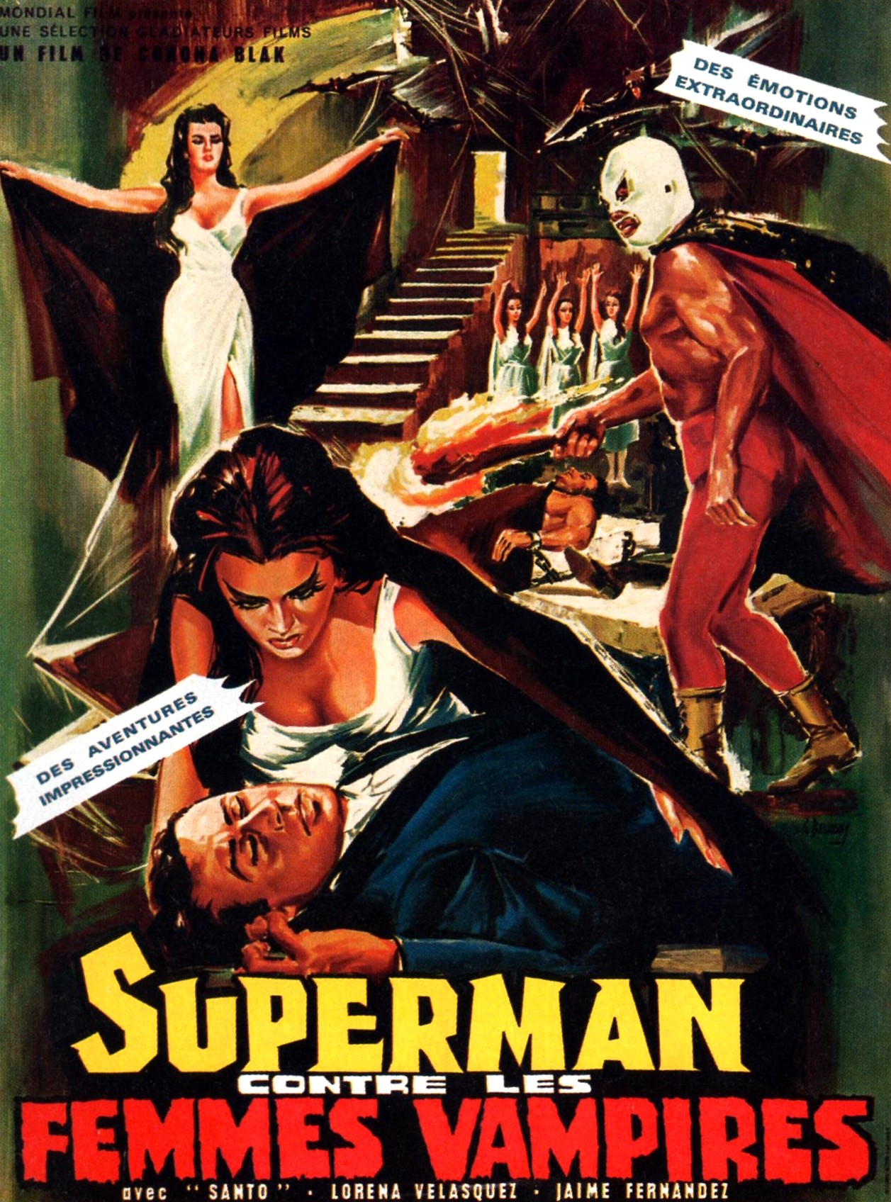 Superman contre les femmes-vampires (1962)(Santo vs. la mujeres vampiro) d'Alfonson Corona Blake.