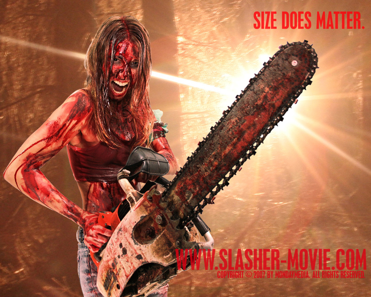 Film germanique de Frank W. Montag, "Slasher" voit un groupe d'amis poursuivis dans la forêt par un étranger dément, déterminer à les massacrer...