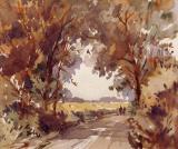 Les premiers signes de l'automne. Aquarelle de Peter Cushing