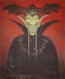 1963 'Dracula', toile exécutée pour l'exposition spéciale Dracula à la librairie La Mandragore en avril 1963.