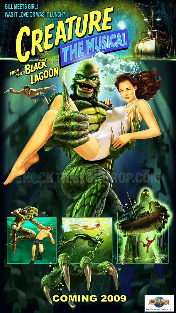 Les Studios Universal ont annoncé qu'un show musical basé sur "La Créature du Lac Noir" aurait lieu dans leur parc à thème aurait lieu l'année prochaine ! (suite ci-dessous)