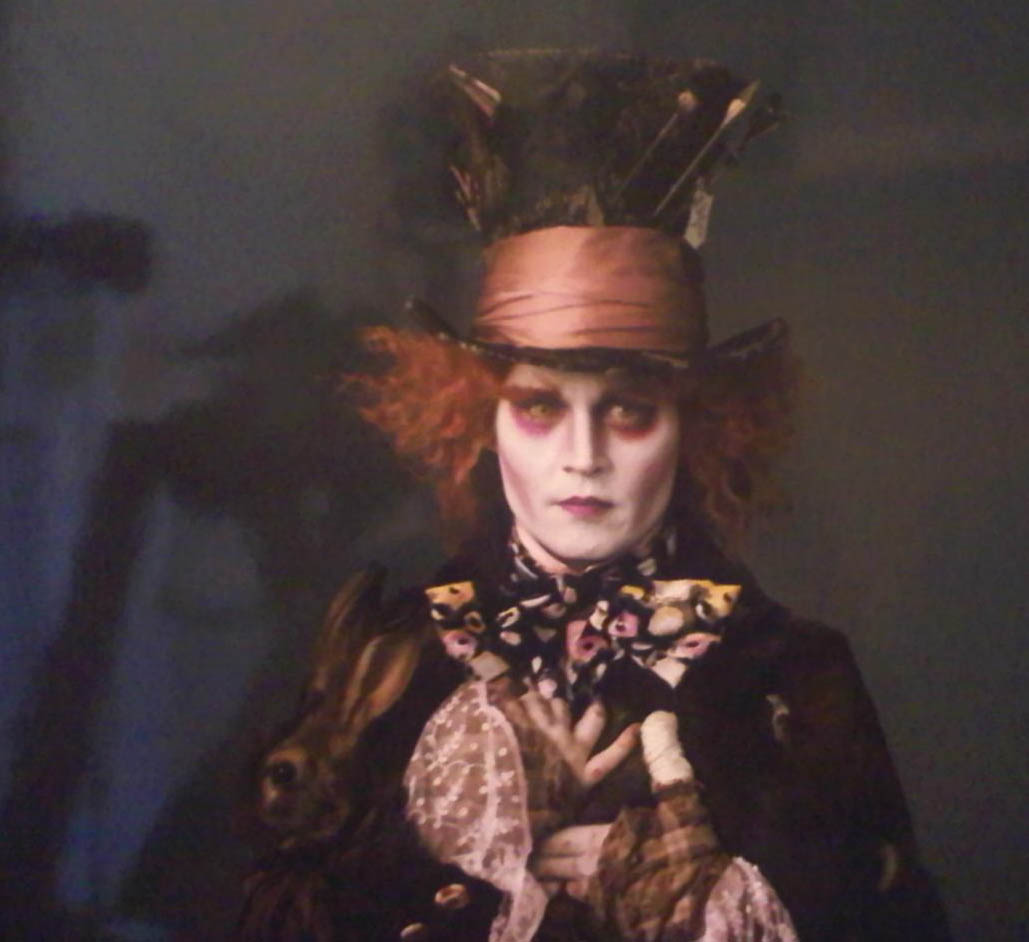 La Ière photo de Johnny Depp en Chapelier Fou dans "Alice au pays des merveilles" que tourne actuellement Tim Burton en prises de vues réelles et en performance capture style 'Beowulf".