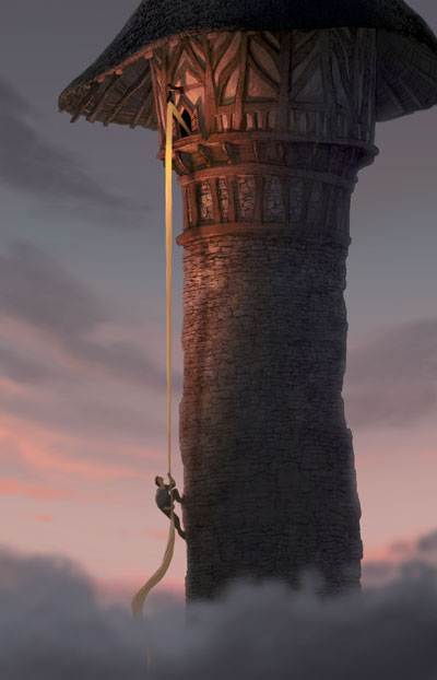 Première image de "Rapunzel", de Disney, confié aux réalisateurs Byron Howard et Nathan Greno ("Volt"). Adapté du conte des frères Grimm, il s'agit de l'histoire d'une jeune fille emprisonnée dans une tour par une sorcière....