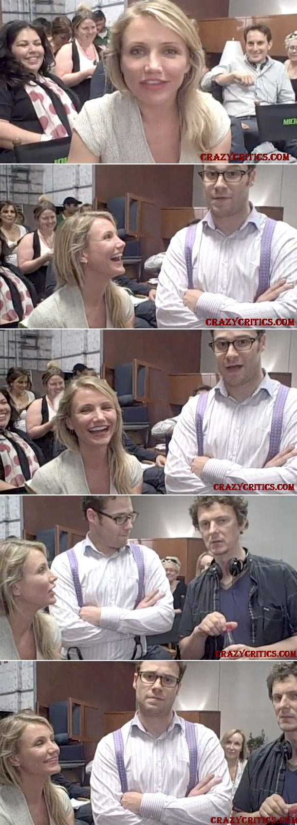 Seth Rogen, Cameron Diaz et le réalisateur Michel Gondry sur le tournage de "Green Hornet", où l'on retrouvera également Jay Chou (dans le rôle de Kato), Edward James Olmos, David Harbour et Tom Wilinson, ainsi que, peut-être, Nicolas Cage.