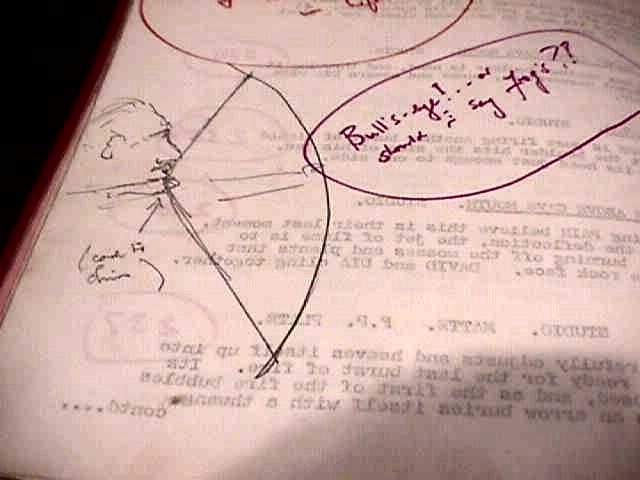 Le script de "At the Earth's Core" (une production Amicus), dont pratiquement chaque page est enrichie de dessins de Peter Cushing, ainsi que ses notes et commentaires.