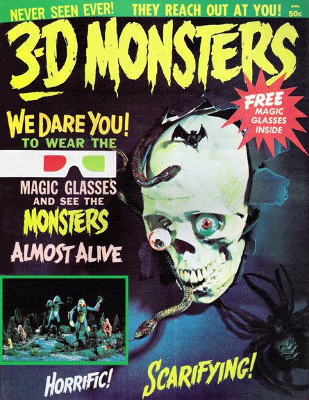 3D Monsters (1964) : un one-shot comportant 1O pages de photos en relief des maquettes Aurora et d'images de films.
