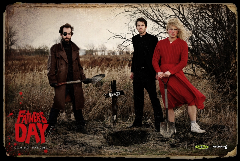 C'est le 19 juin que sera  distribué l'outrancier, gore, amusant et trash "Father's Day" de la Troma.... (voir ci-dessous)