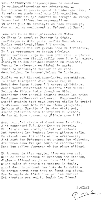 texte de Pierre Gires sur les acteurs