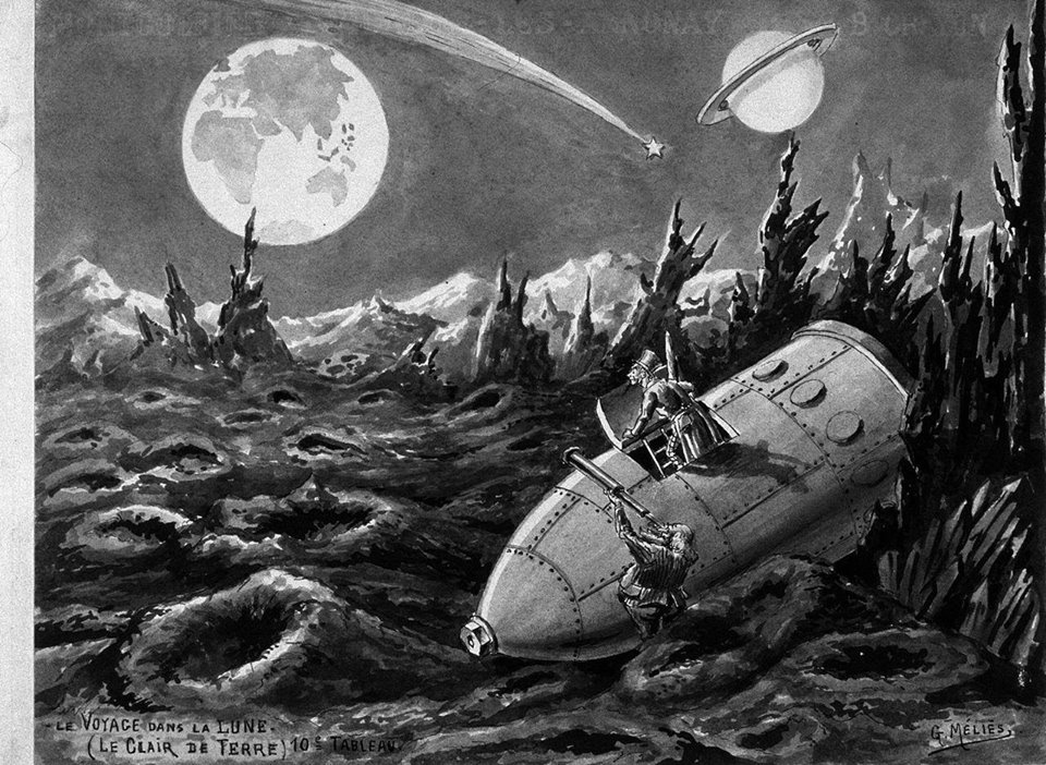 "Le voyage dans la lune" (dessin de production)