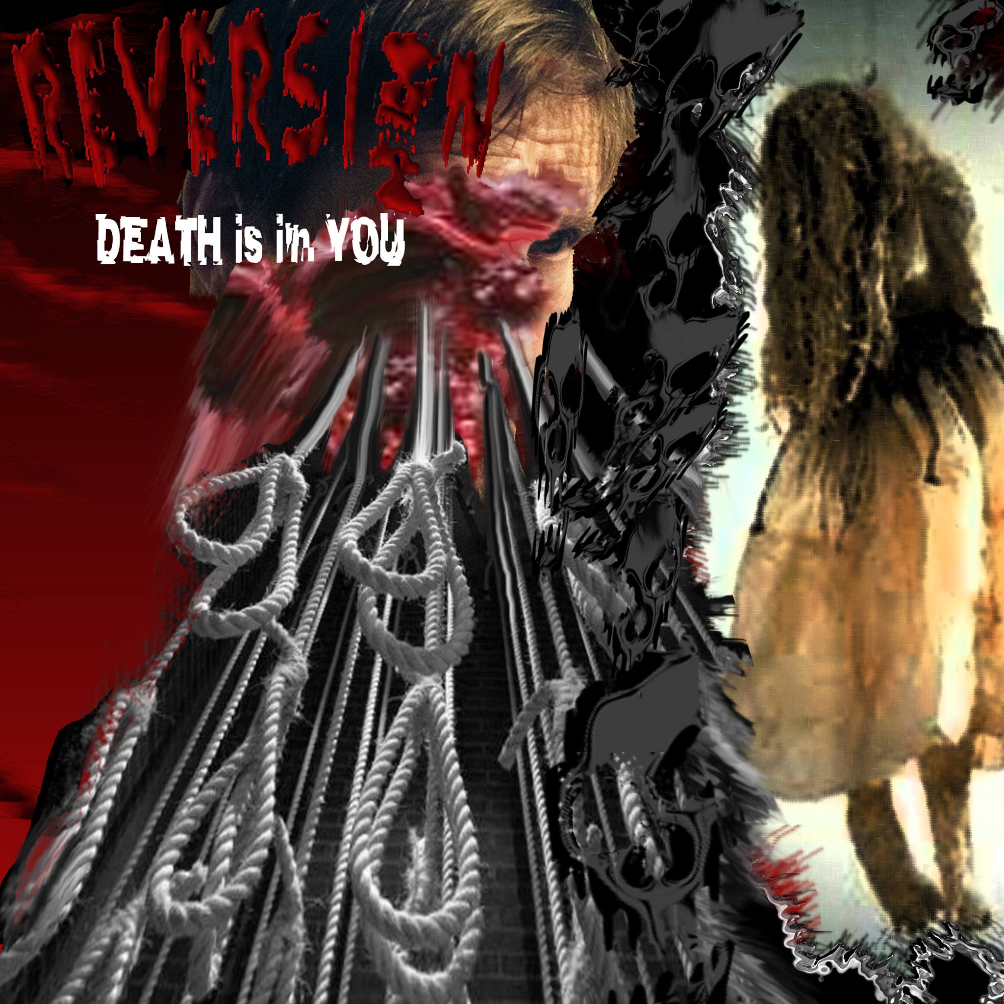 Bill Oberst plongé dans la maison de l’horreur de REVERSION, en préproduction…. (voir ci-dessous)