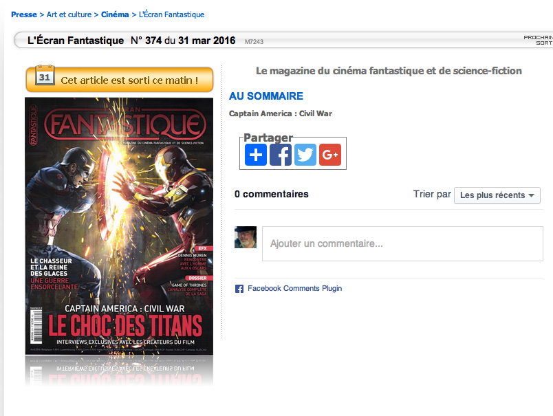 L'EF est paru aujourd'hui ! (voir ci-dessous)