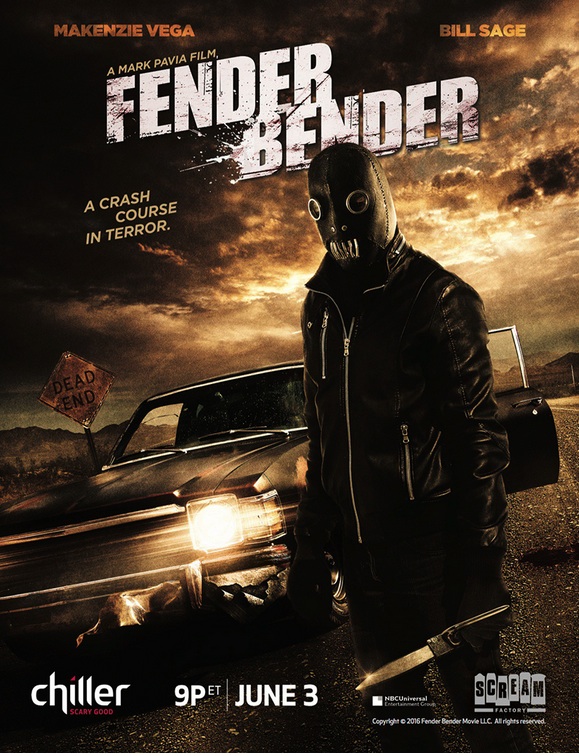 « Fender Bender », le nouveau thriller horrifique de Mark Pavia (« The Night Flyer ») seradiffusé le 3 juin outre-Atlantique sur la chaîne du câble américain Chiller (voir ci-dessous)