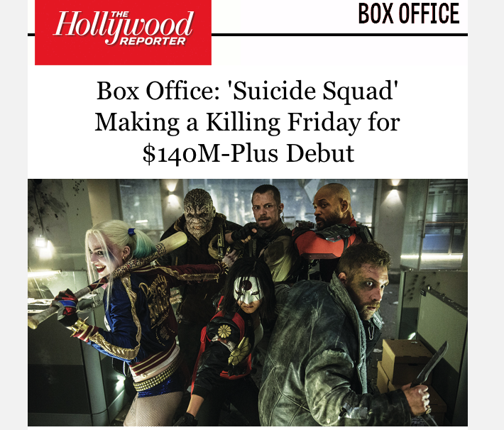 Le succès en salles de SUICIDE SQUAD se poursuit….