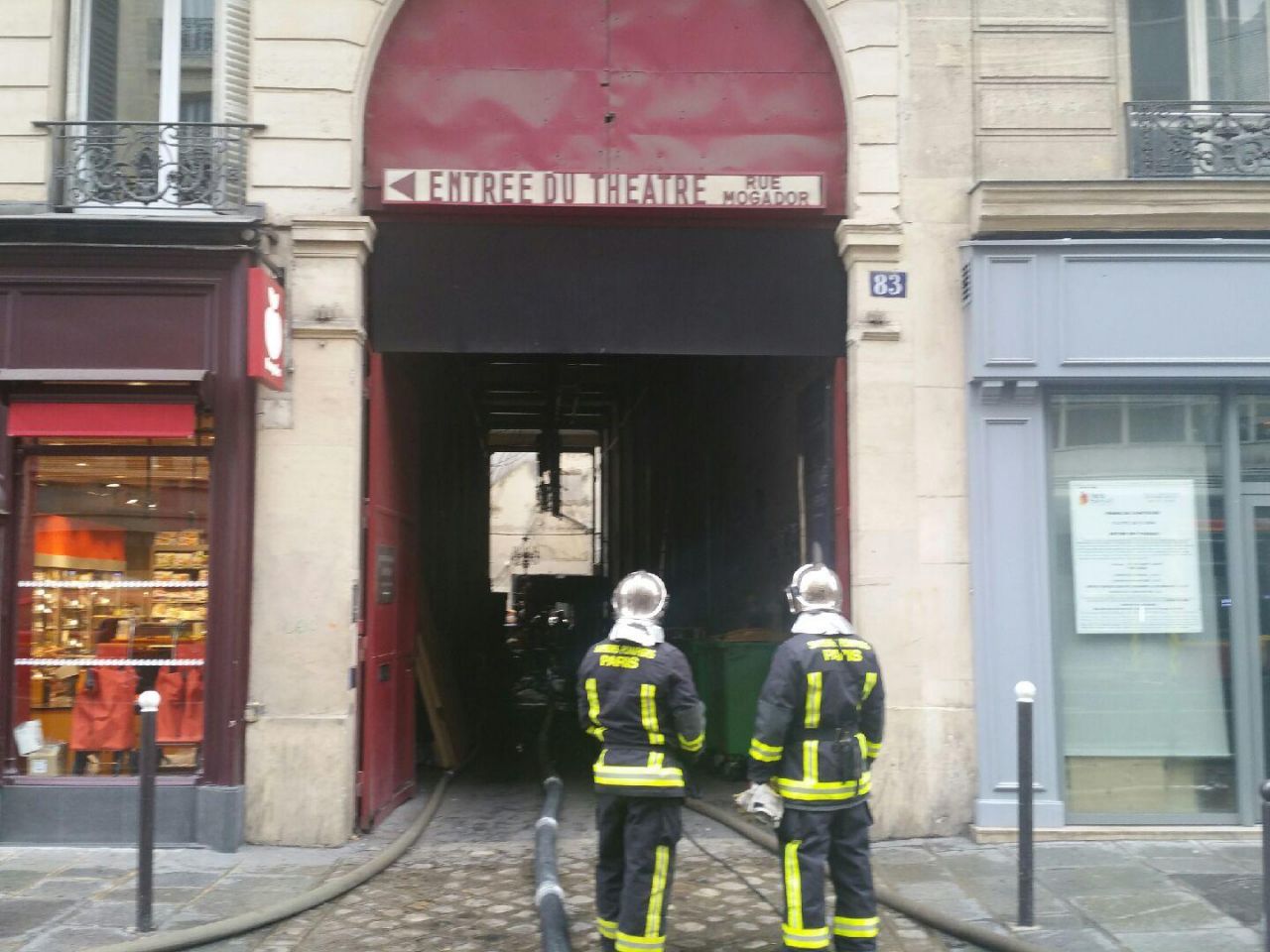 Un incendie au théâtre Mogador où doivent  avoir lieu les représentations du FANTOME DE L’OPERA à partir d’octobre….
