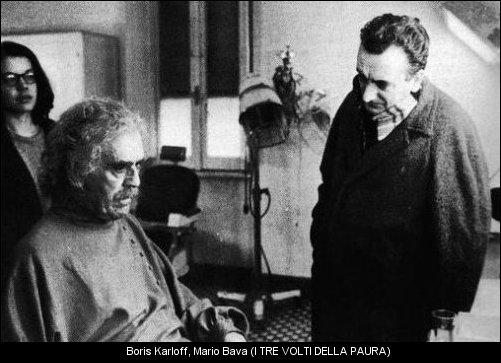 Mario Bava et Boris Karloff, sur le tournage des "3 Visages de la Peur"
