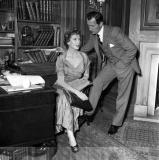 Peter Cushing et Deborah Kerr lors du tournage de "End of the Affair" (1954)